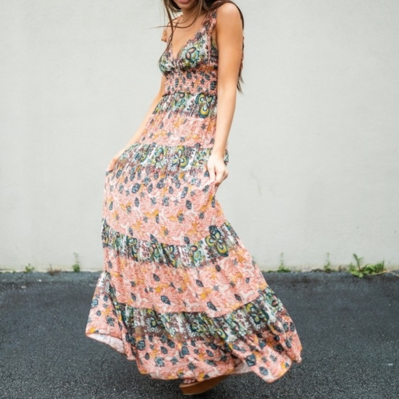Free People Dresses & Skirts - Free People "Lets smock about It" Maxi dress